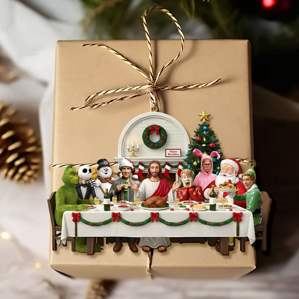 Celebrate Christmas with Jesus Christ Ornament - Personalized Gift for Believers & Classic Movie Fans Ornament PopCulturePrints