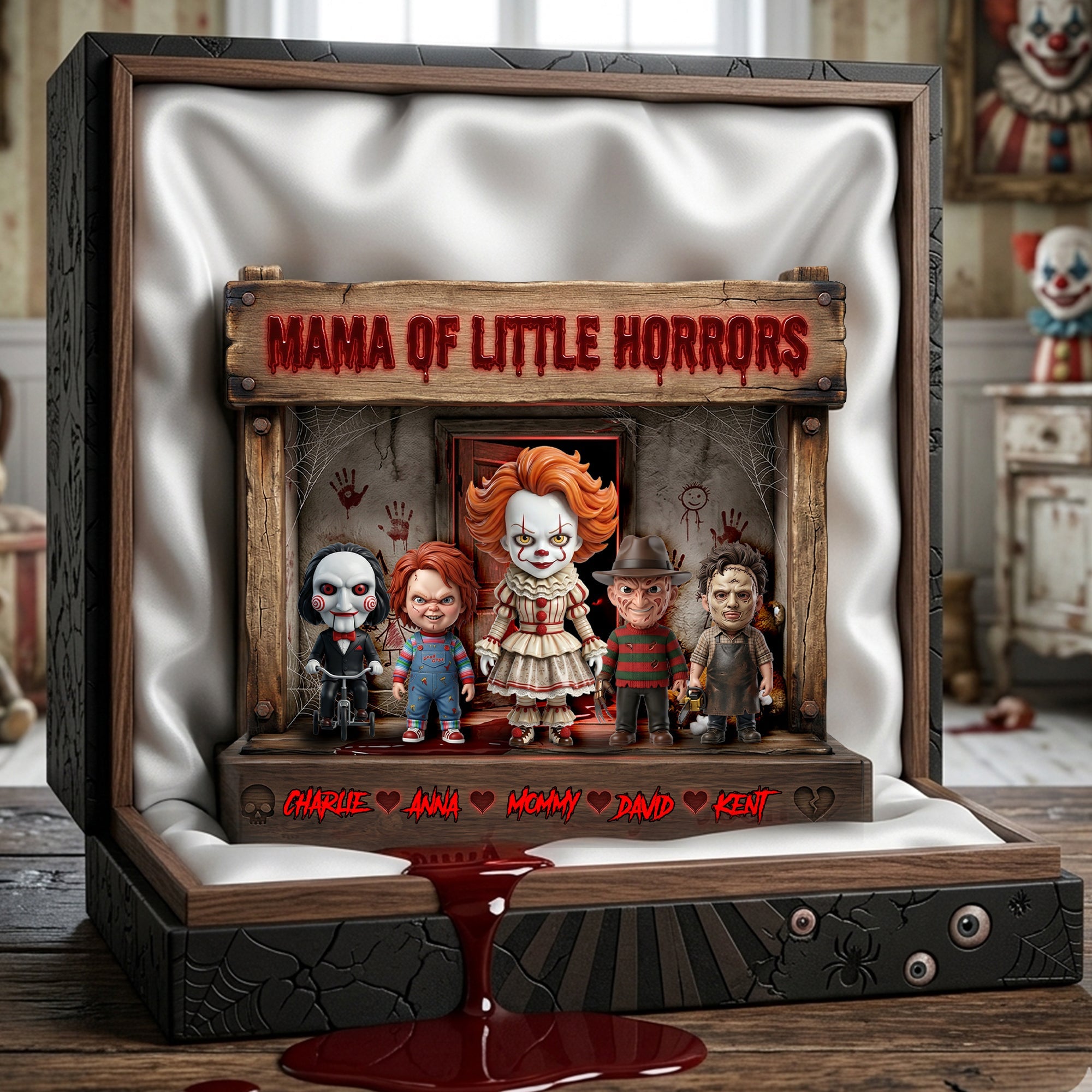 Embrace the Spooky with ‘Mama of Little Horrors’ - Personalized Acrylic Plaque for Moms & Grandmas Shaped Plaques PopCulturePrints