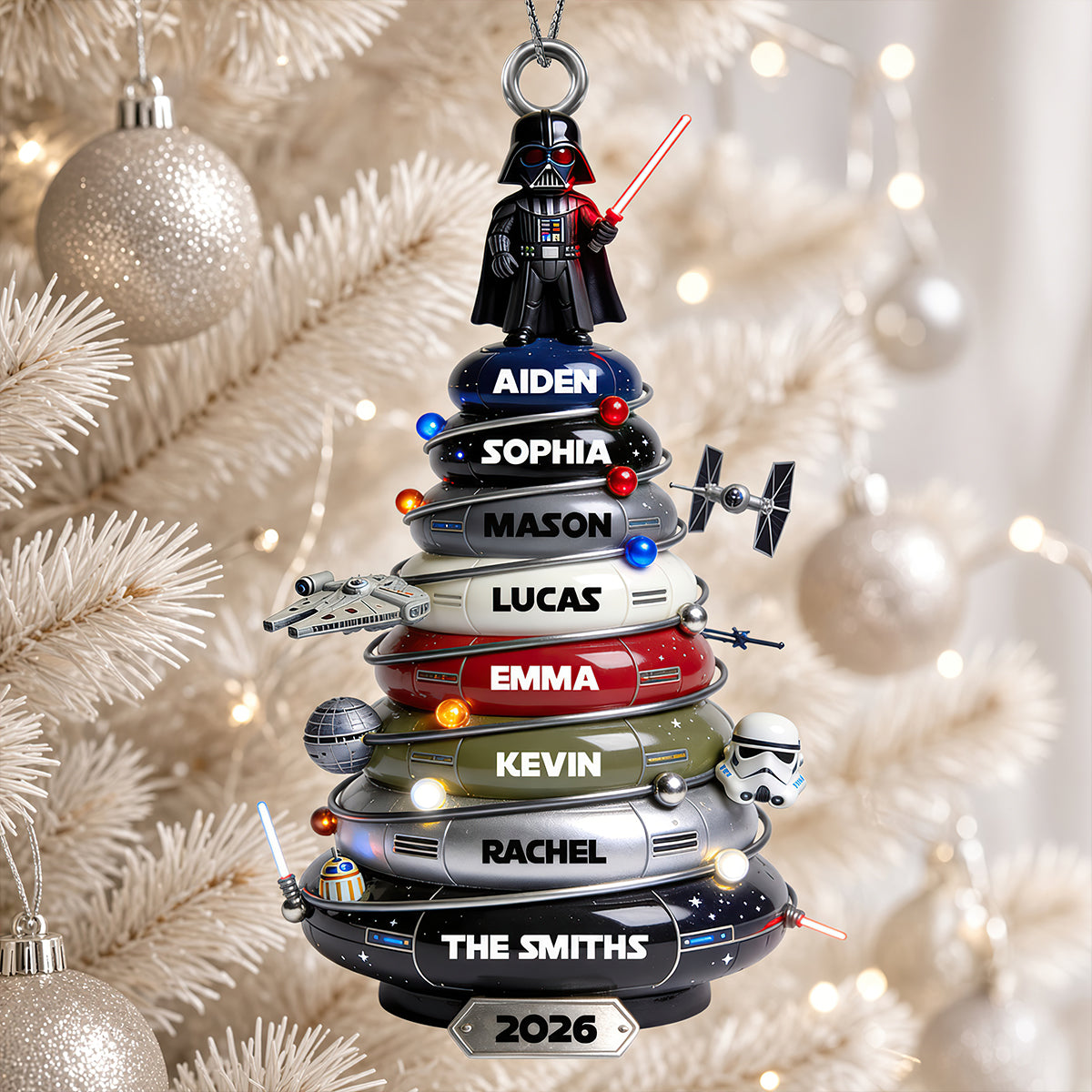 “Celebrate the Galaxy!” Epic Space Tree Acrylic Ornament - Personalized Gift for Star Wars Fans
