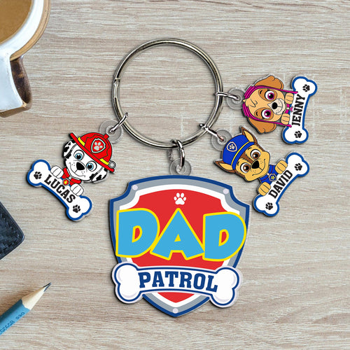 Custom Dad Keychain with Cartoon Charms Keychains PopCulturePrints