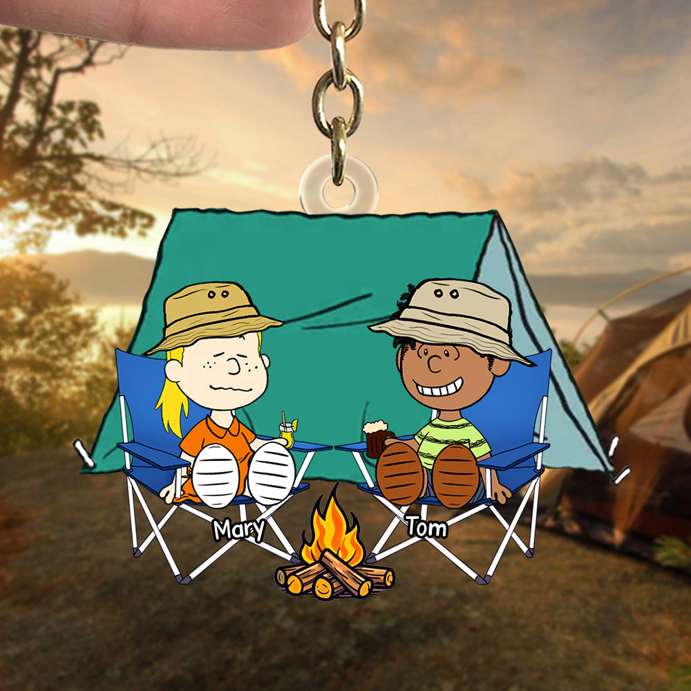 Custom Camping Couple Keychain - Perfect Gift for Adventurous Duos Keychains PopCulturePrints