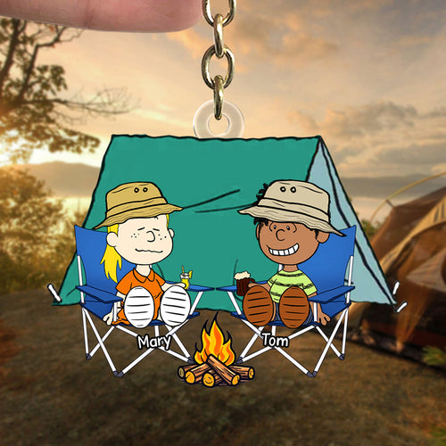 Custom Camping Couple Keychain - Perfect Gift for Adventurous Duos Keychains PopCulturePrints