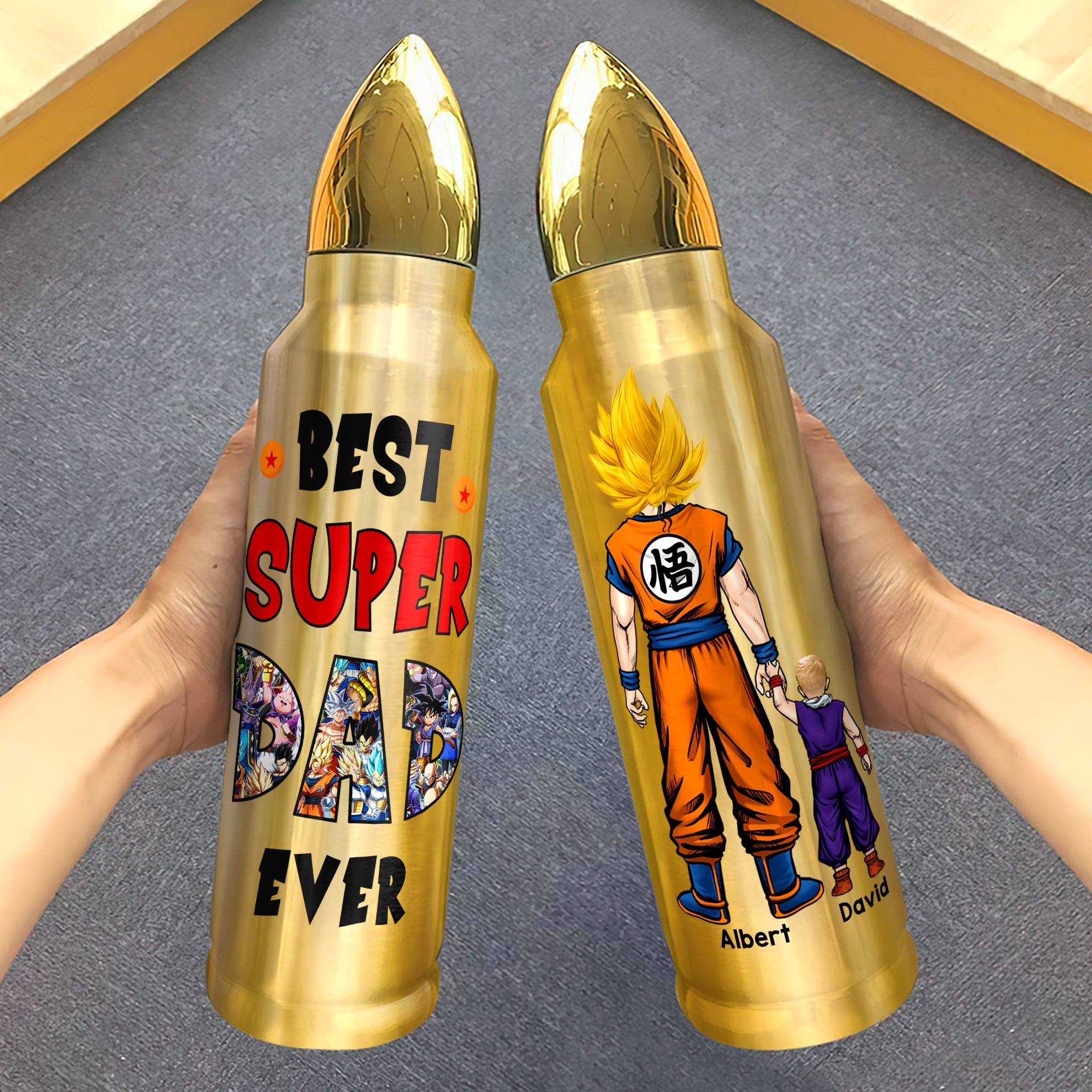 Super Dad Personalized Bullet Tumbler - Anime Edition