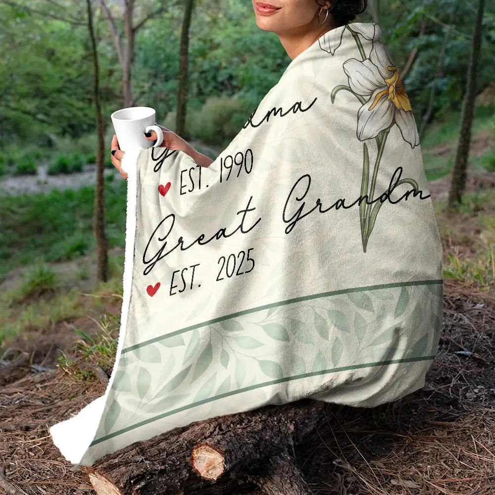 Cherished Memories: Personalized Fleece Blanket for Mom, Grandma, and Great Grandma Fleece Blanket PopCulturePrints