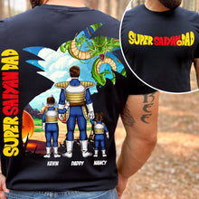 Load image into Gallery viewer, “Super Dad, Unleash Your Inner Hero” - Personalized Super Saiyan Dad Shirt - Gift for Dad, Grandpa, Father Figures Shirts PopCulturePrints
