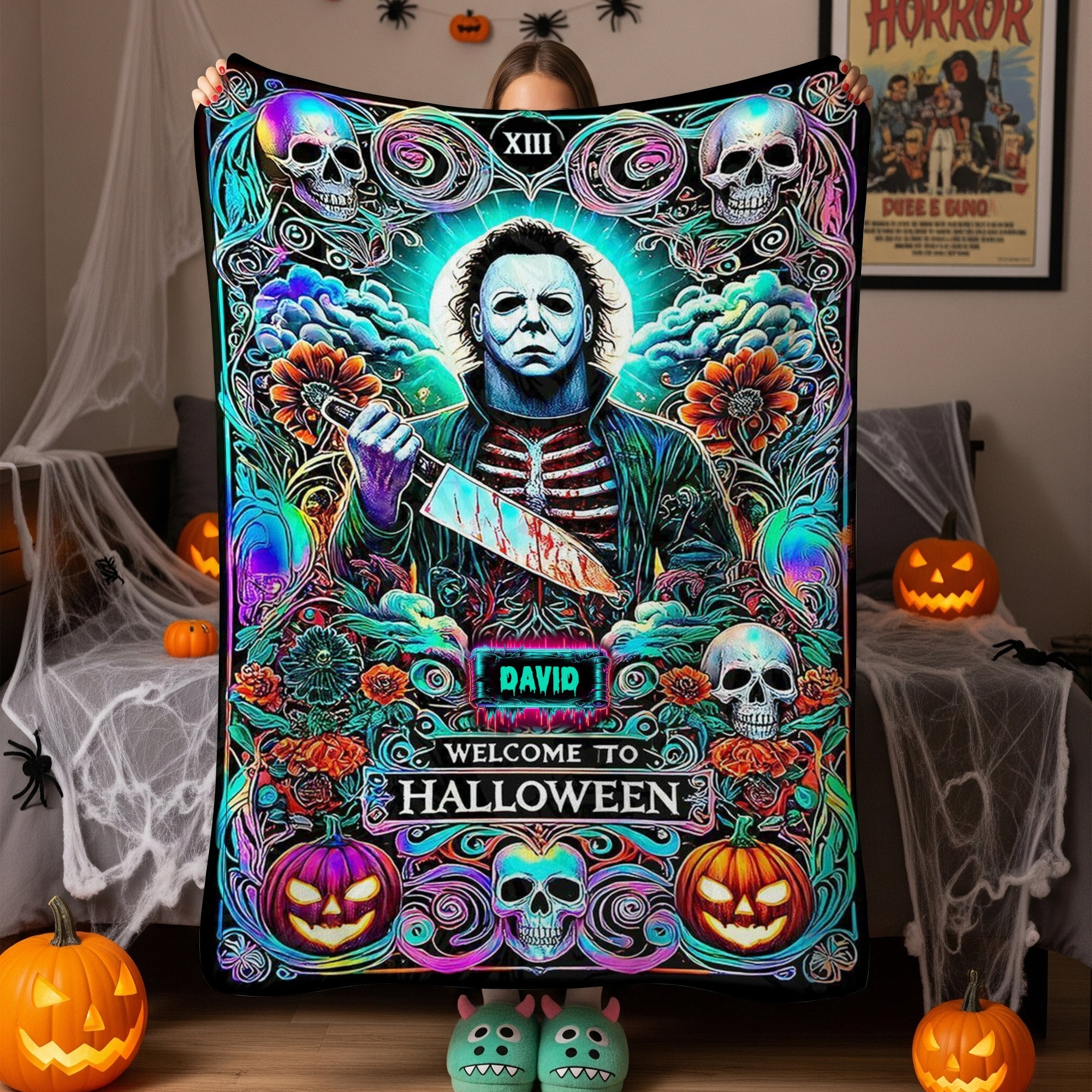 Welcome to Halloween - Personalized Blanket for Fans of Spooky Culture Blanket PopCulturePrints
