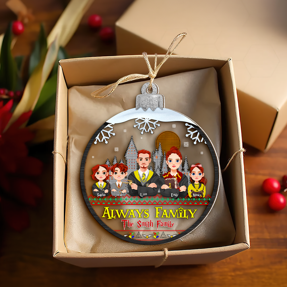 Magical Family Christmas Ornament - Personalized Wizard Theme