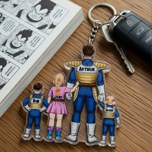 Load image into Gallery viewer, "Superhero Dad, Always There" - Hero Dad Power Keychain, Personalized Gift for Dad, Grandpa, and Loved Ones Keychains PopCulturePrints
