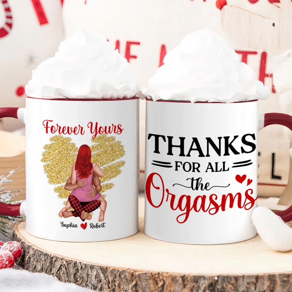 Personalized Romantic Accent Mug Set for Couples - Christmas Gift