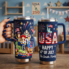 Load image into Gallery viewer, “Celebrate Freedom with Every Sip!” - 4th of July 40oz Tumbler, Personalized Gift for Patriots
