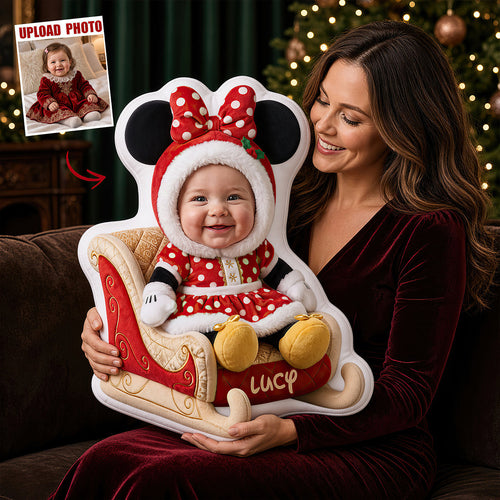 Christmas Baby Sleigh Pillow - Custom Photo Gifts For Kids 02pgdt101026 Pillow PopCulturePrints