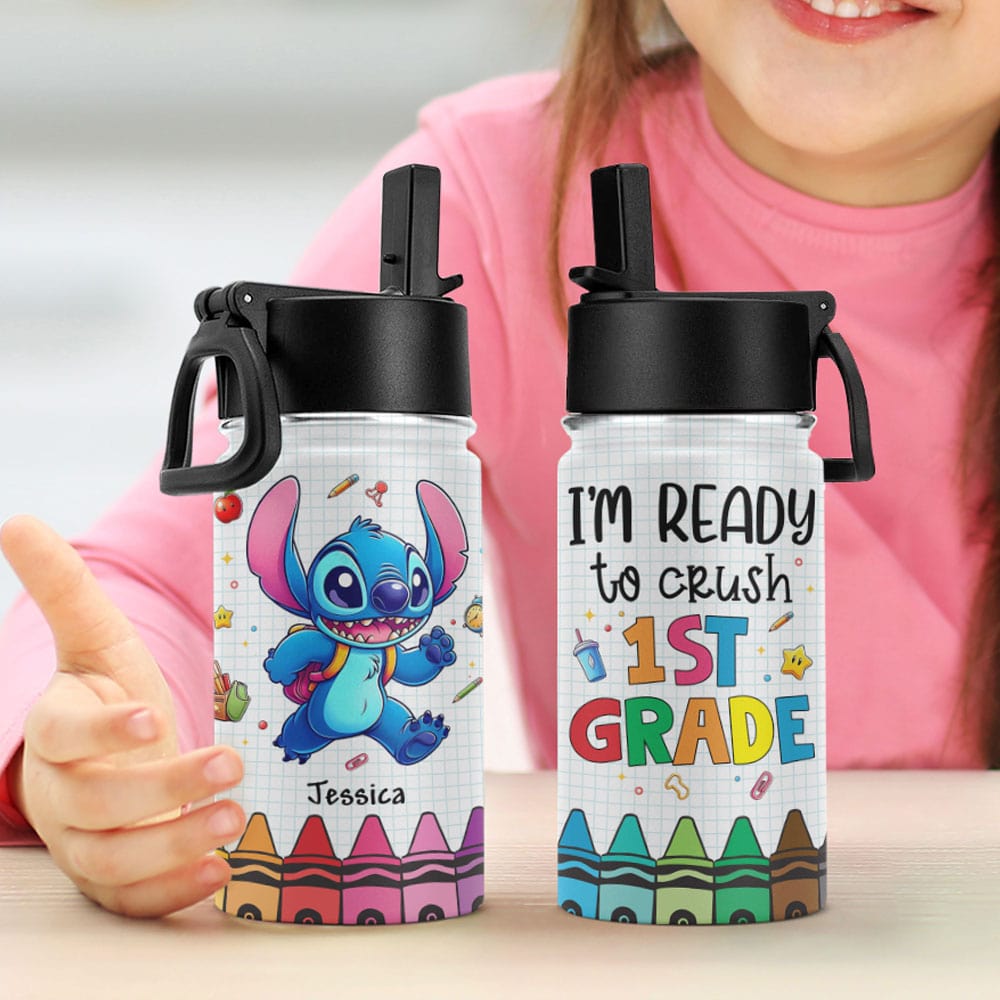 "I'm Ready to Crush 1st Grade" - Personalized Adventure Buddies Tumbler, Custom Gift for Kids, Perfect for Back to School Tumbler Cup PopCulturePrints