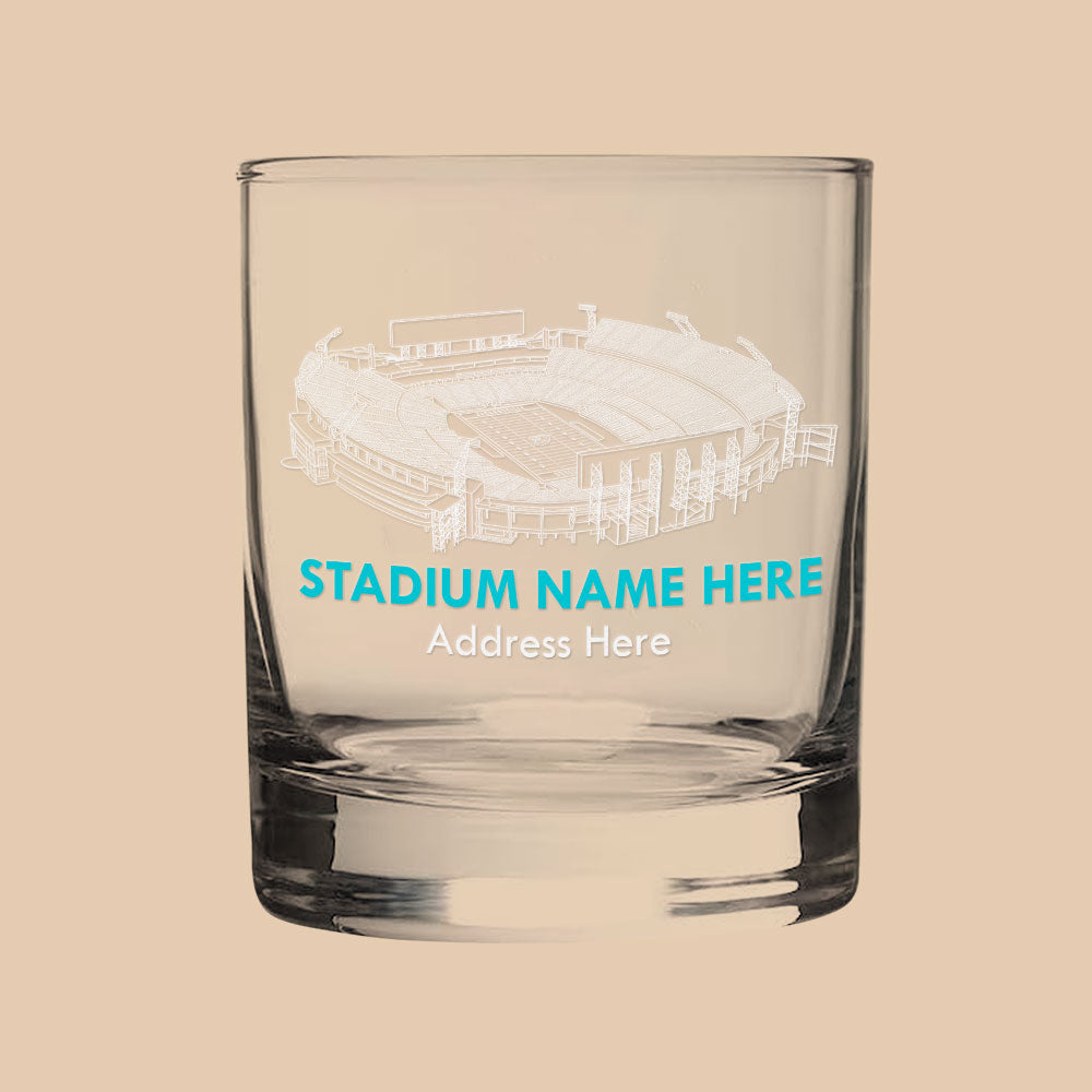Personalized American Football Stadium Whiskey Glass Whiskey Glass PopCulturePrints