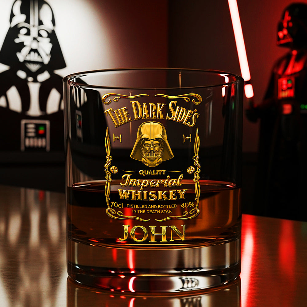 The Dark Side Whiskey Glass - Custom Personalized Gift for Galaxy Lovers Whiskey Glass PopCulturePrints