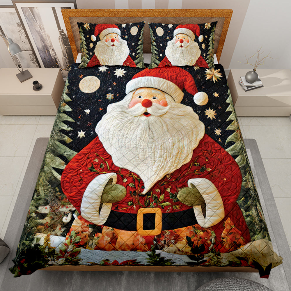 Festive Santa Claus Christmas Quilt Bed Set Blanket PopCulturePrints