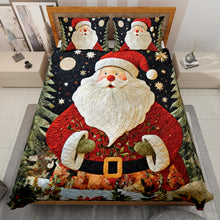 Load image into Gallery viewer, Festive Santa Claus Christmas Quilt Bed Set Blanket PopCulturePrints
