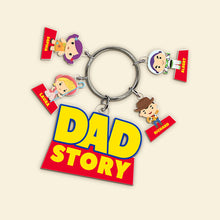 Load image into Gallery viewer, &quot;Celebrate Dad&#39;s Story!&quot; - Personalized Keychain for Dads and Grandpas Keychains PopCulturePrints
