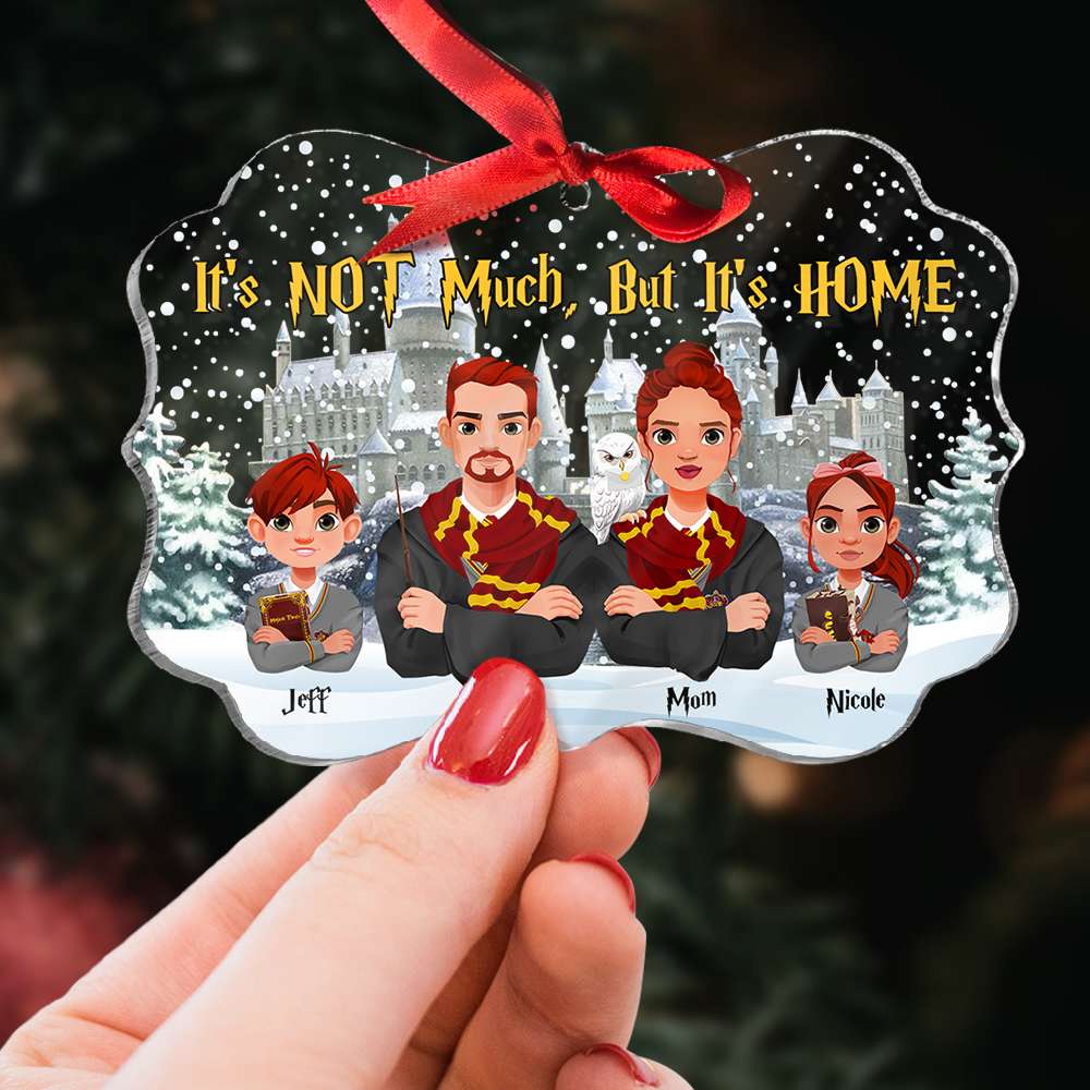 Personalized Happy Family Christmas Ornament - Magical Theme