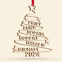 Load image into Gallery viewer, Personalized Family Christmas Tree Ornament - Custom Names 2024 Ornament PopCulturePrints
