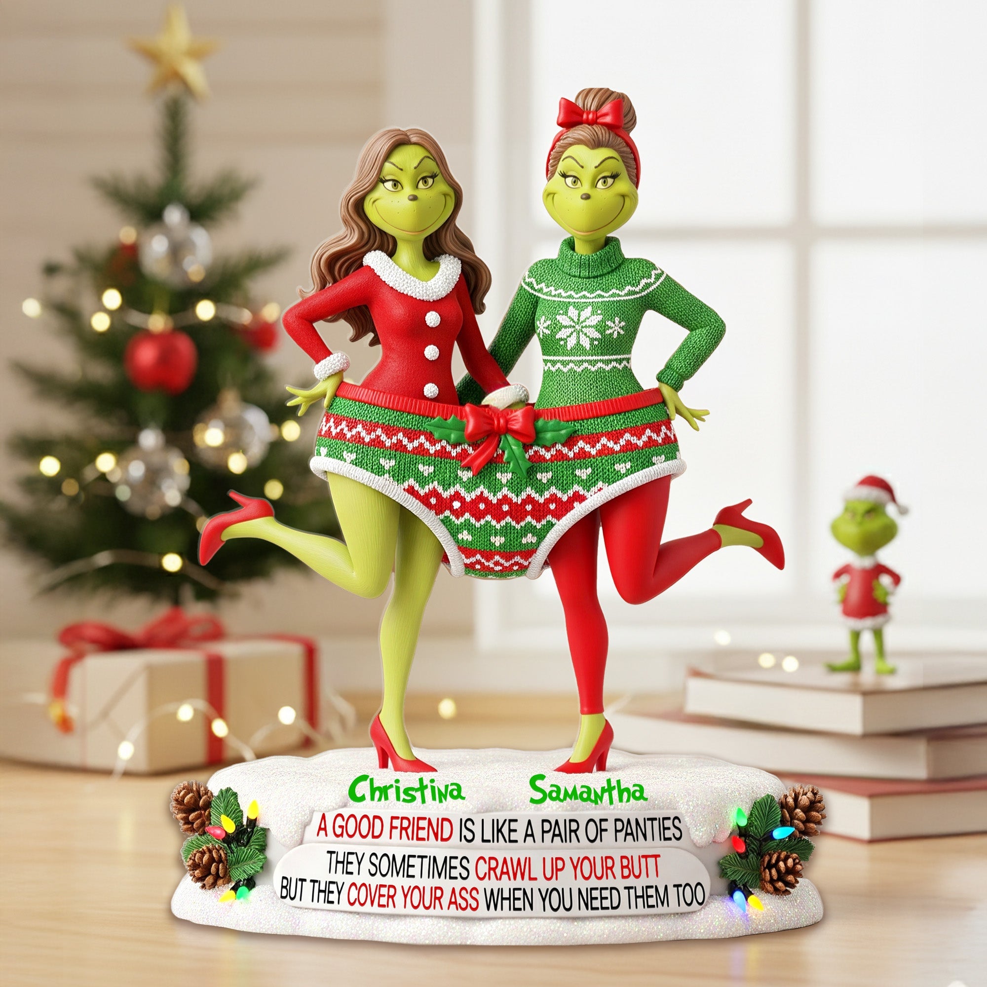 A Good Friend Is Like A Pair Of Panties - Personalized Acrylic Plaque for Christmas Shaped Plaques PopCulturePrints