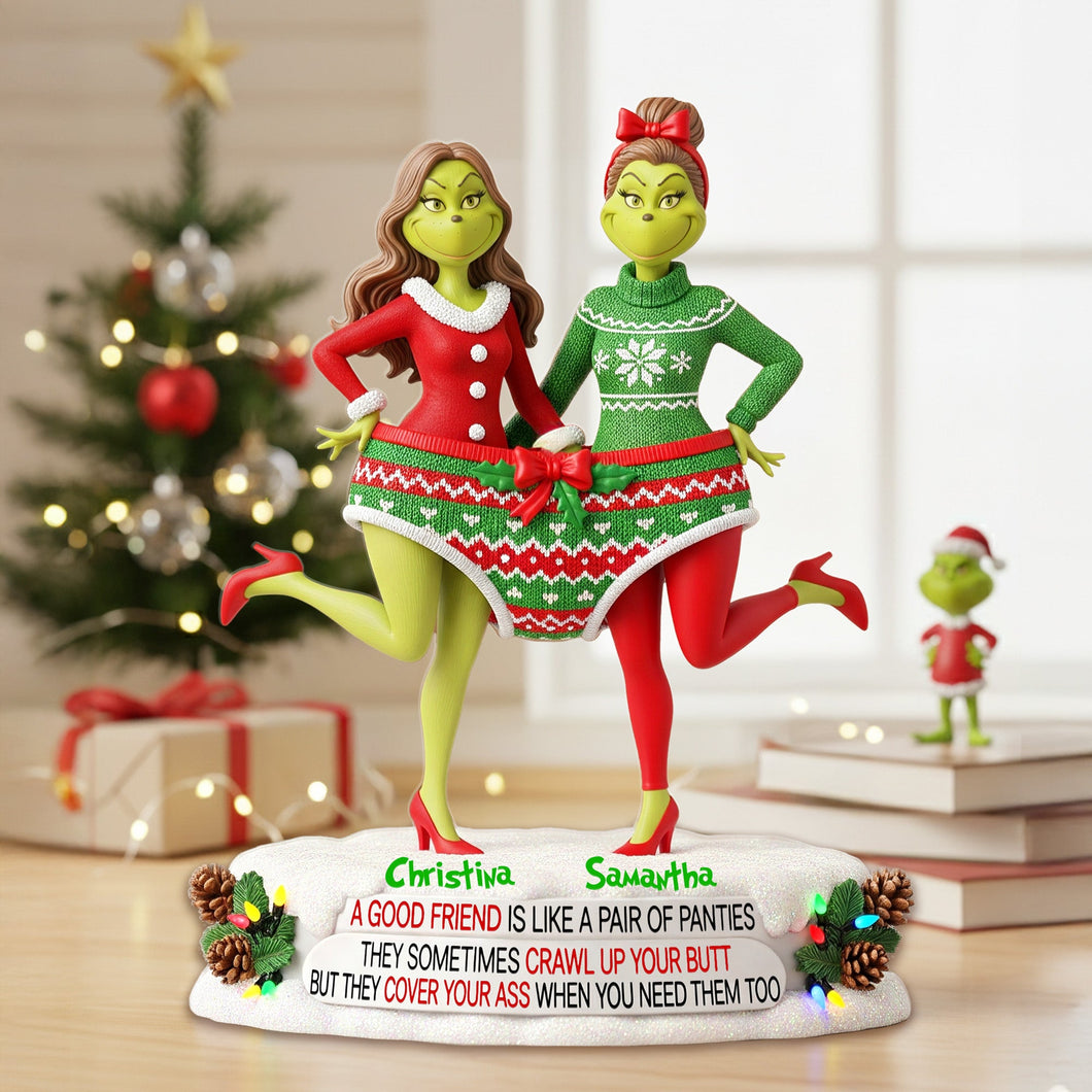 A Good Friend Is Like A Pair Of Panties - Personalized Acrylic Plaque for Christmas Shaped Plaques PopCulturePrints