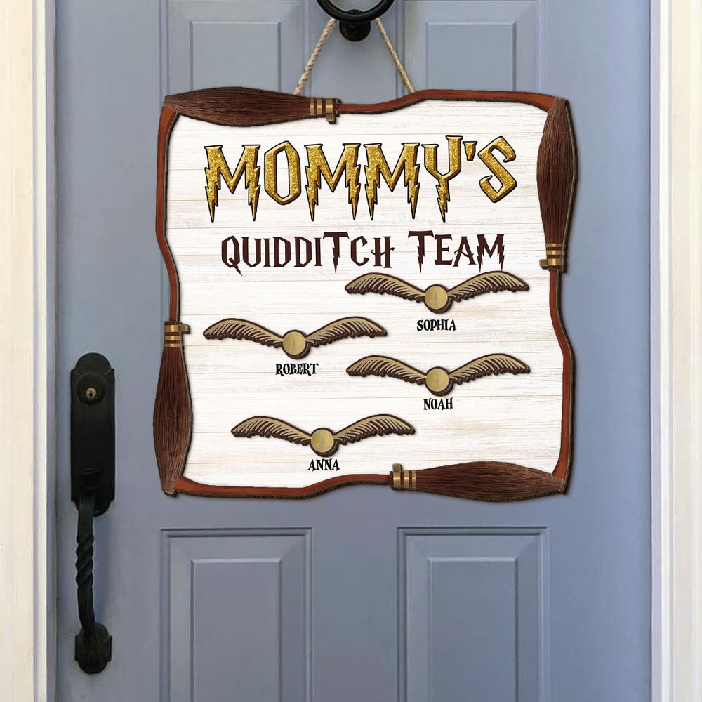 Harry Potter-Themed Personalized Quidditch Team Plaque for Moms