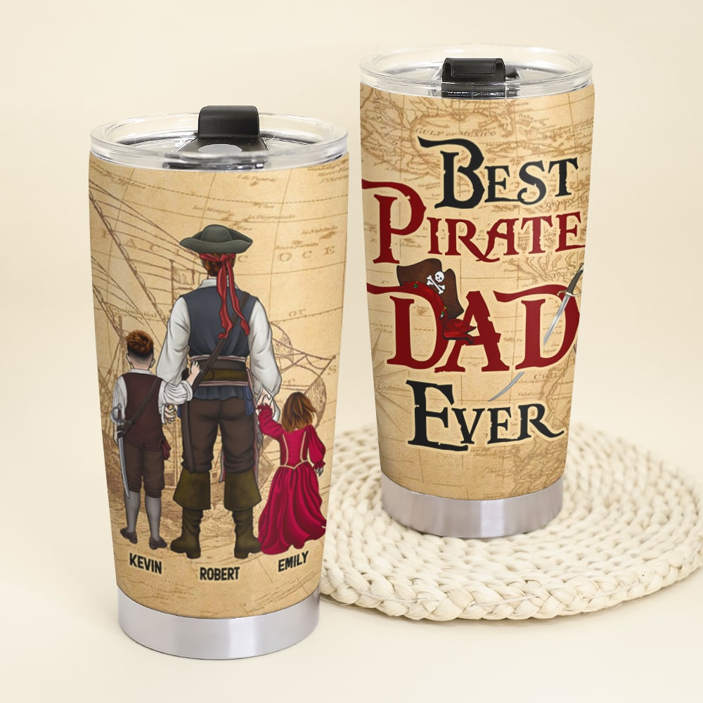 Best Pirate Dad Ever - Personalized Tumbler for Father's Day Tumbler Cup PopCulturePrints