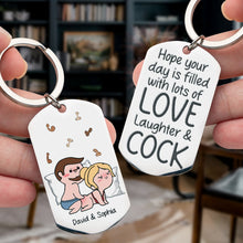 Load image into Gallery viewer, Personalized Couple Keychain - Lots of Love &amp; Laughter Keychains PopCulturePrints
