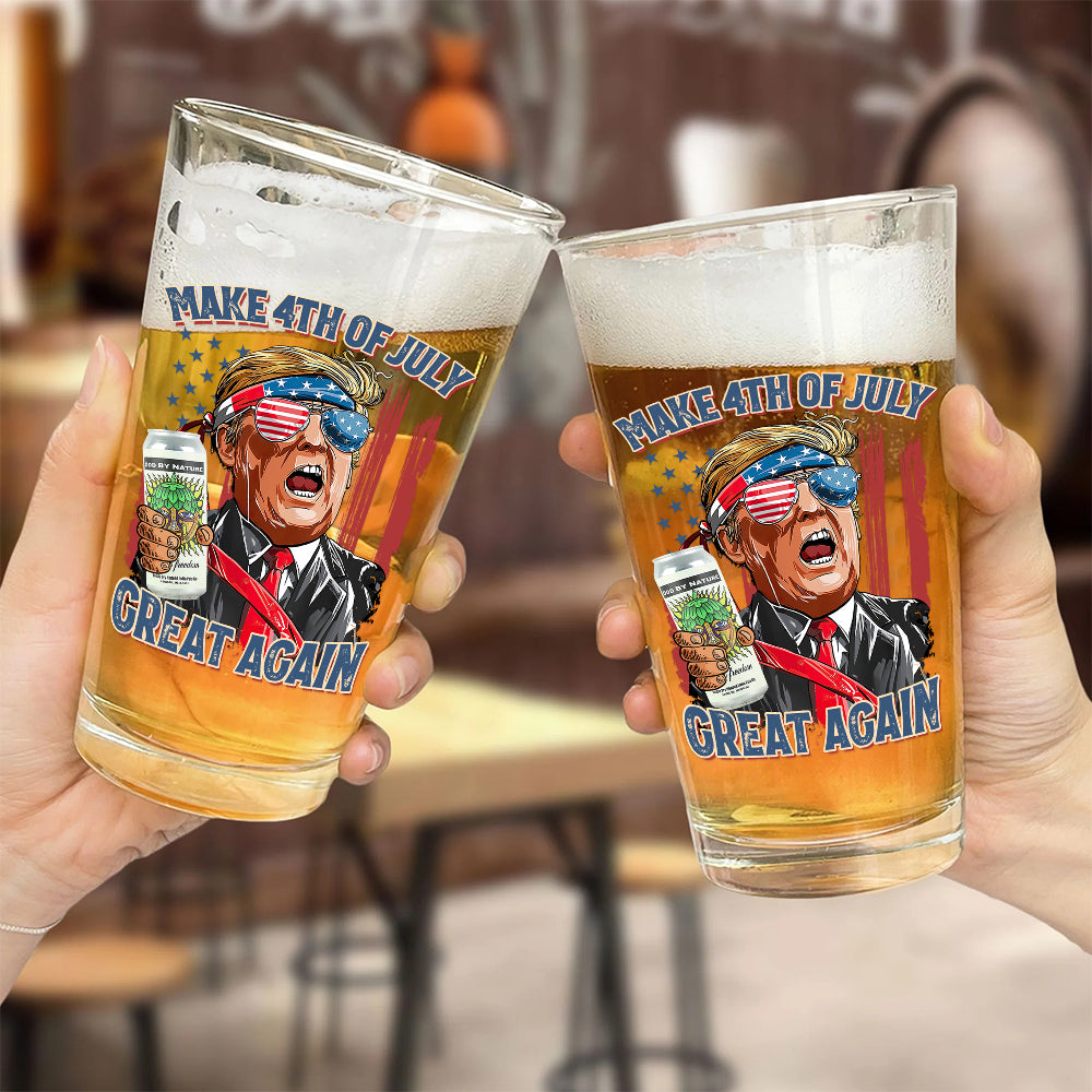 Patriotic July 4th Personalized Beer Glass for Men Beer Glasses PopCulturePrints