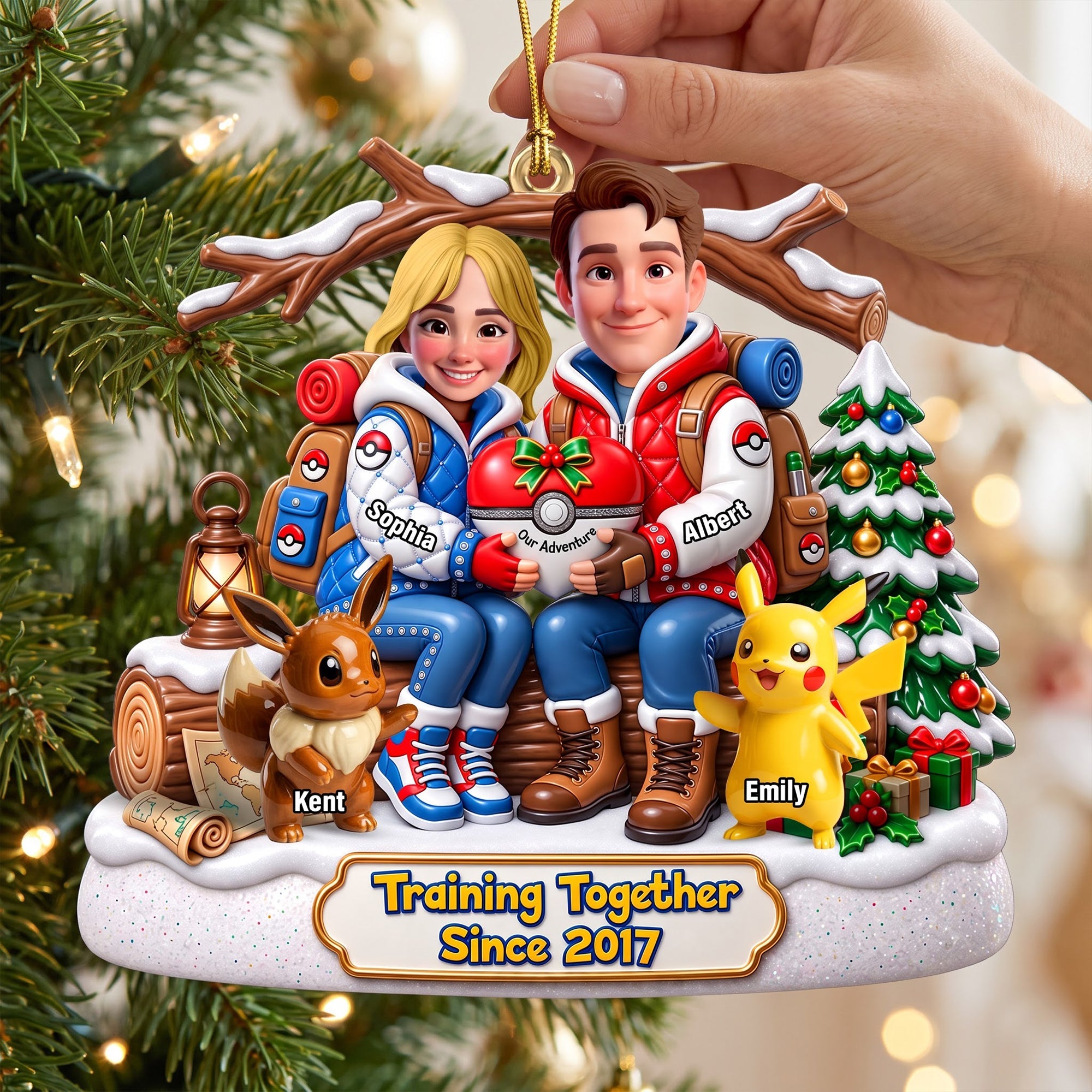 Training Together - Personalized Couple Ornament for Family Celebrations