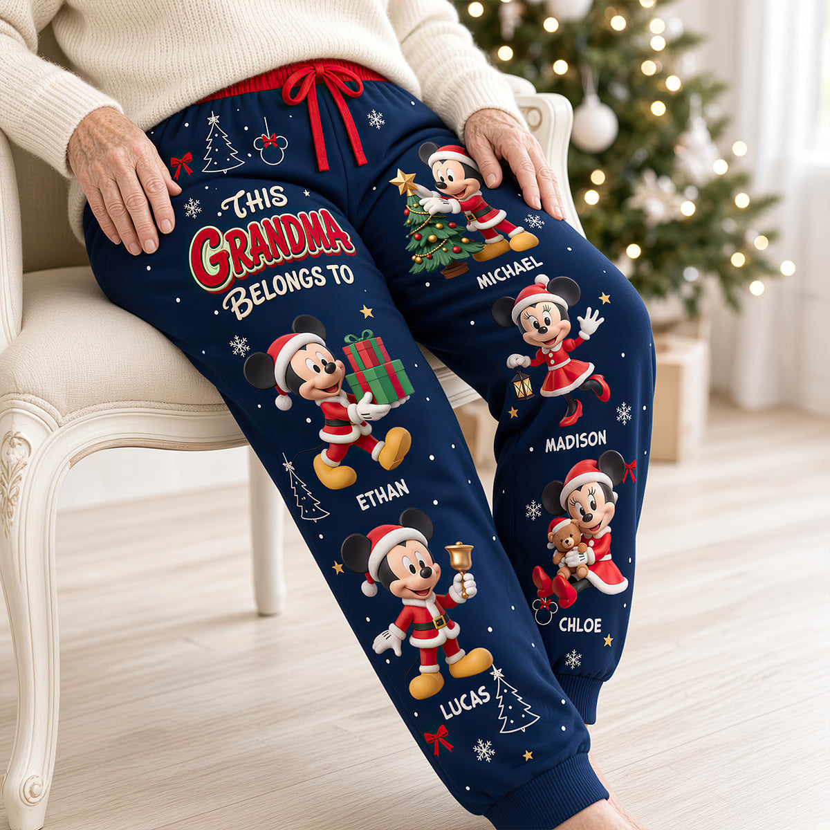 This Grandma Belongs to Her Loved Ones - Personalized Christmas Sweatpants