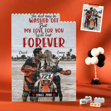 Load image into Gallery viewer, Personalized Motorcross Couple Puzzle - Love That Lasts Forever Building Blocks PopCulturePrints
