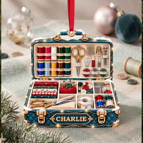 Sewing Love: Personalized Christmas Ornament - A Unique Gift for Sewing Enthusiasts Ornament PopCulturePrints
