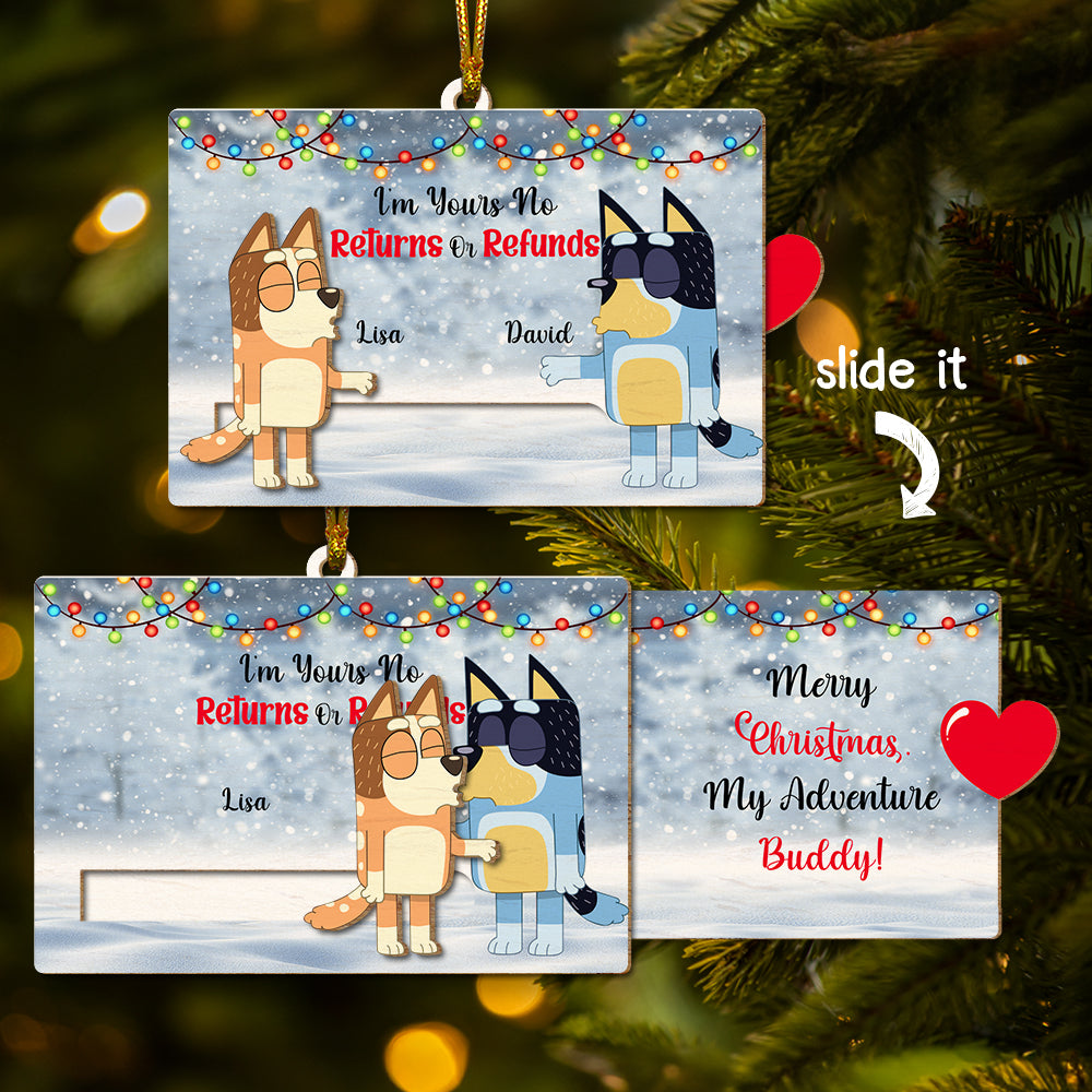 Personalized Christmas Wooden Ornament for Couples - Adventure Buddy