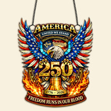 Load image into Gallery viewer, Celebrate 250 Years of Freedom - Personalized Patriotic Suncatcher Ornament Ornament PopCulturePrints
