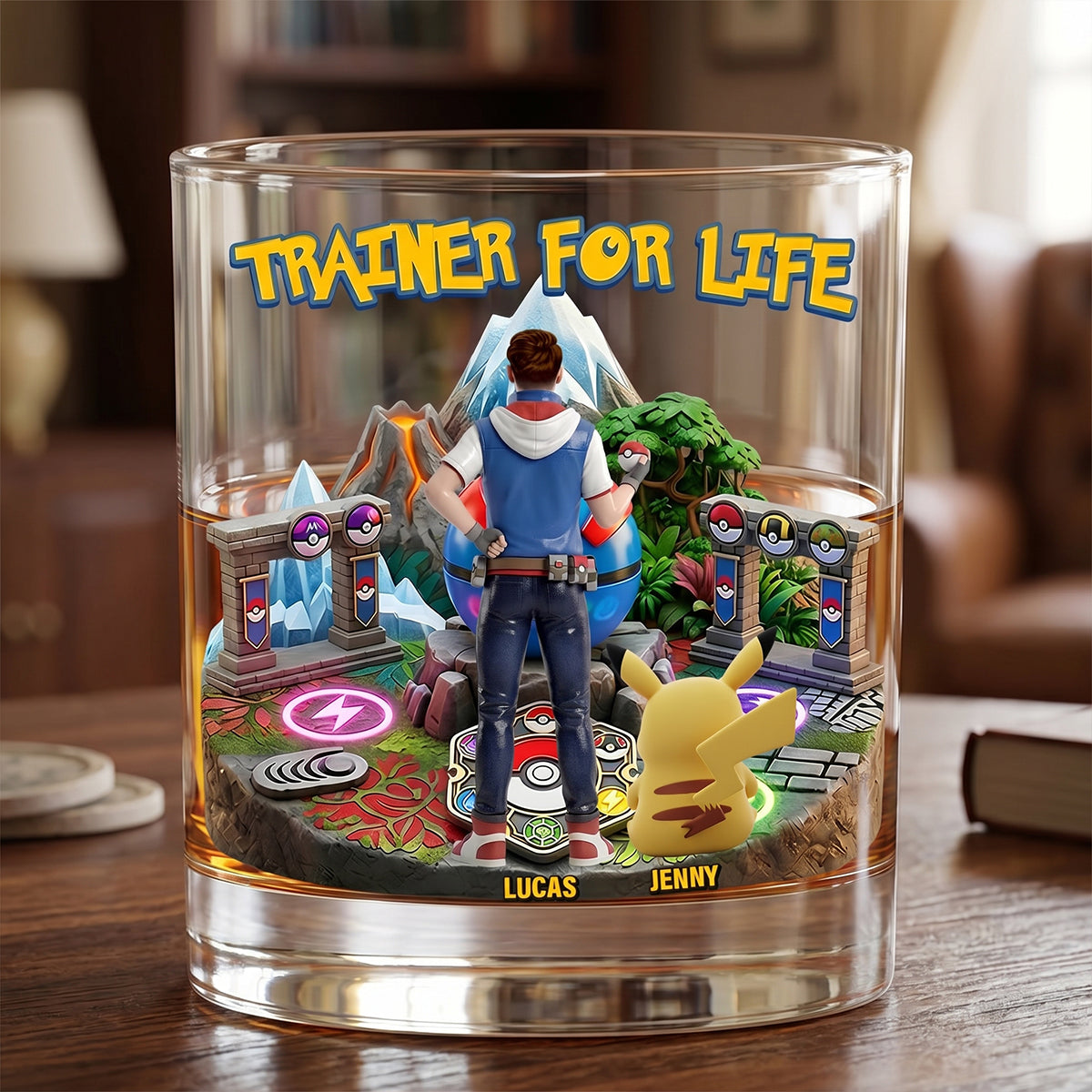 Trainer For Life - Personalized Round Glass for Anime Lovers Glass PopCulturePrints