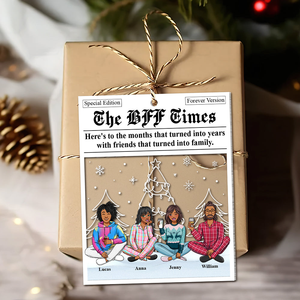 Personalized BFF Christmas Ornament - Custom Gift for Friends Ornament PopCulturePrints