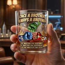 Load image into Gallery viewer, Once a Brother, Always a Brother - Personalized Round Glass Gift for Brothers Glass PopCulturePrints
