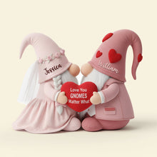 Load image into Gallery viewer, Love You Gnomes Matter What - Sweet Gnome Romance Couples Pillow - Personalized Gifts For Couples Pillow PopCulturePrints
