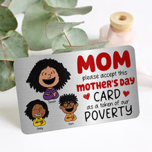 Load image into Gallery viewer, Mom, please accept this heartfelt Mother&#39;s Day Card - Personalized Aluminum Wallet Card | Gift for Mom, Grandma, and Loved Ones Wallet Card PopCulturePrints
