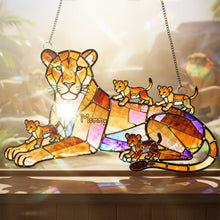 Load image into Gallery viewer, "A Mother's Love Roars!" - Lion Mom And Kids Suncatcher - Personalized Gift for Mom and Grandma Ornament PopCulturePrints
