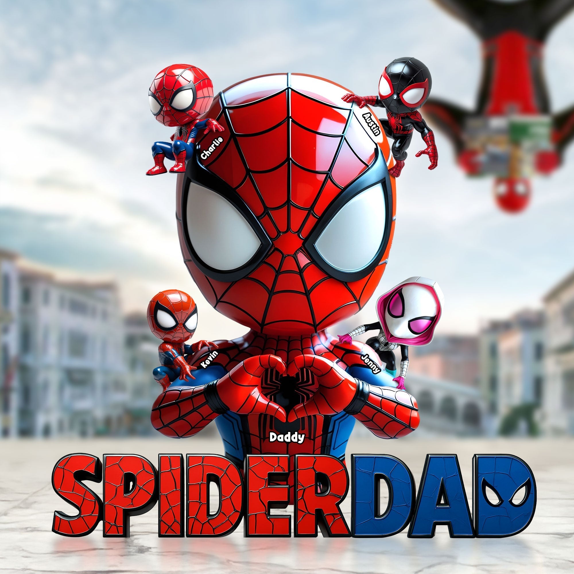 “With great power comes great responsibility” – Masked Hero Dad Plaque - Personalized Gifts for Dads and Grandpas Shaped Plaques PopCulturePrints