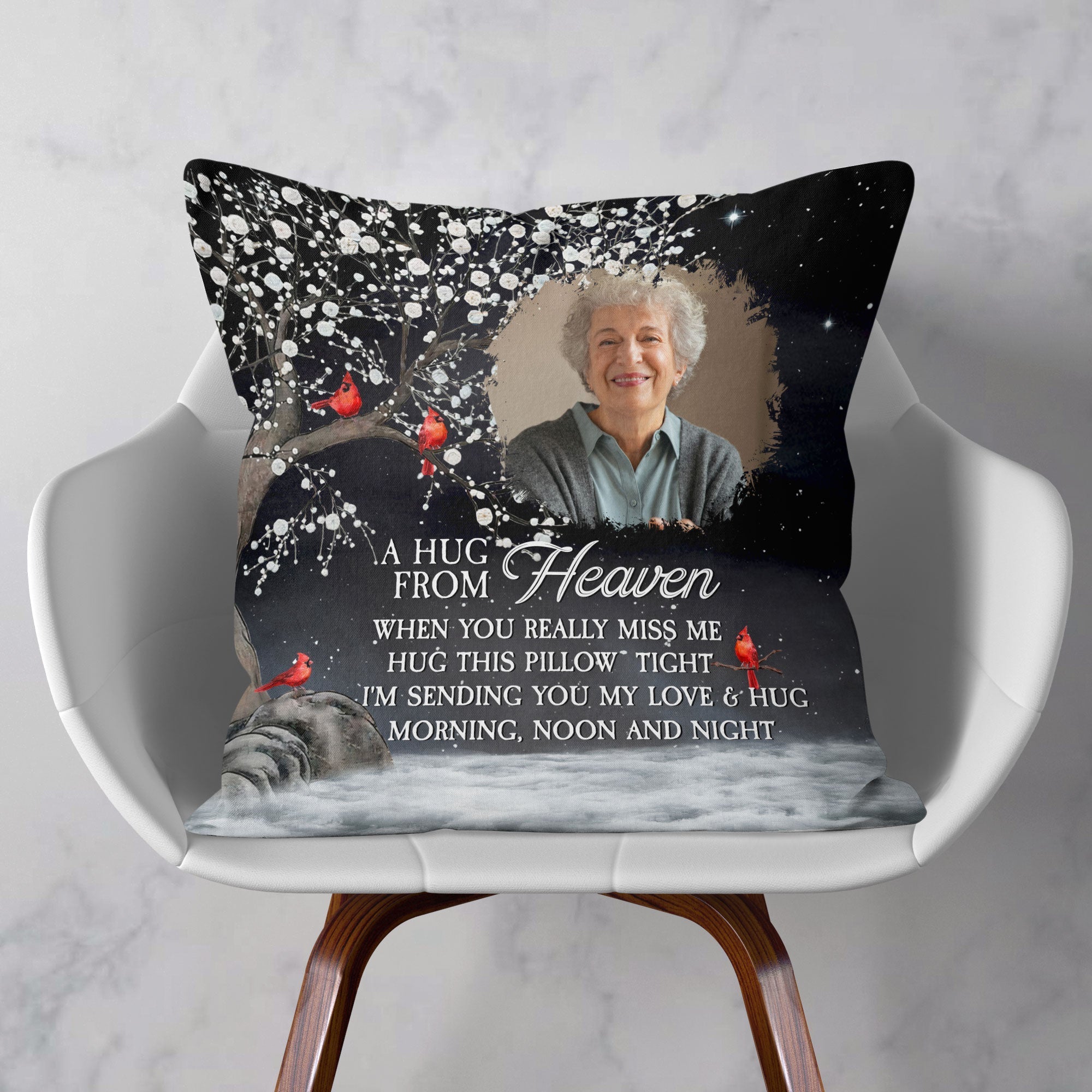 Personalized Hug From Heaven Photo Memory Pillow Pillow PopCulturePrints