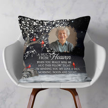 Load image into Gallery viewer, Personalized Hug From Heaven Photo Memory Pillow Pillow PopCulturePrints
