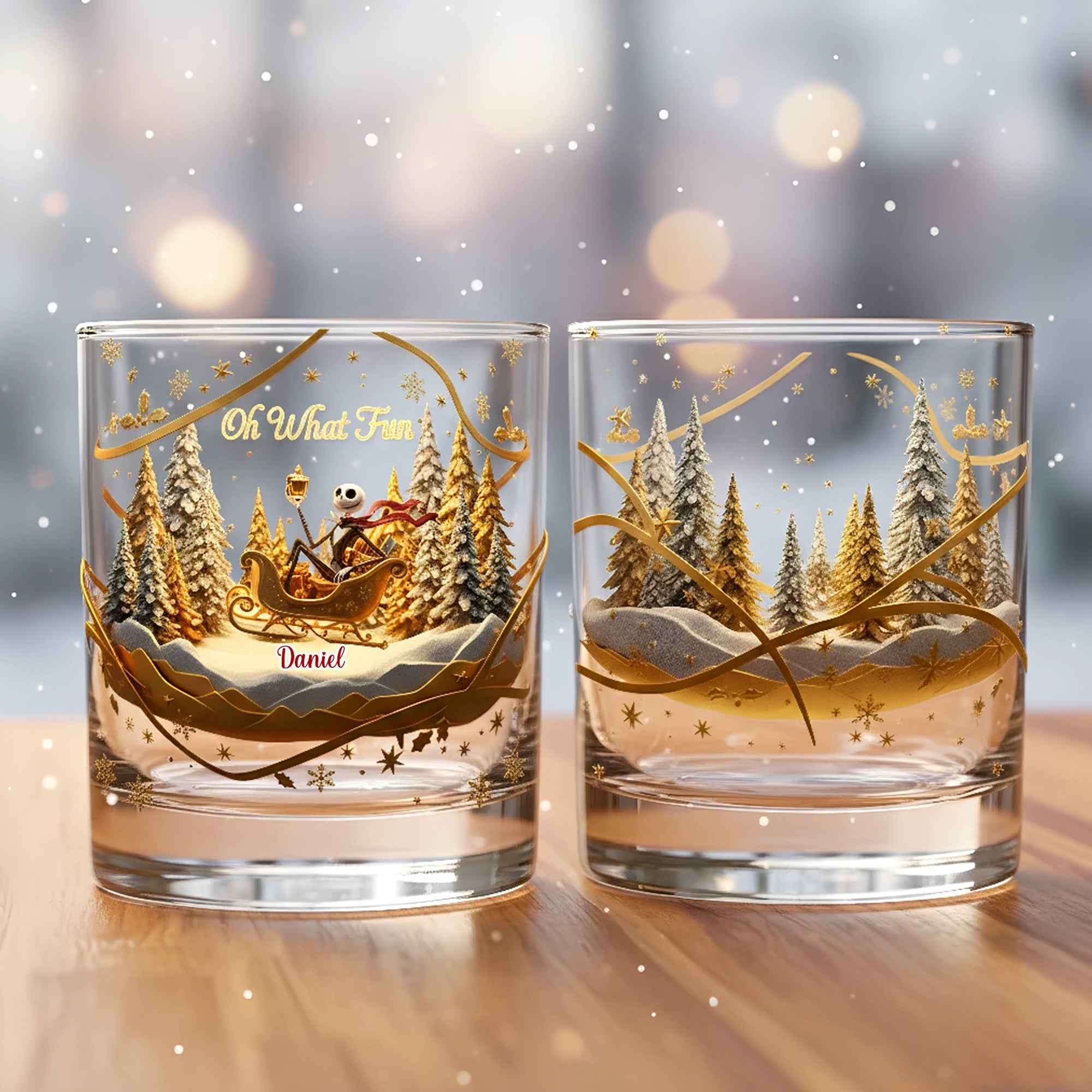 "Oh What Fun" - Personalized Christmas Fun Glass Mug - Unique Gift for Friends, Family, and Loved Ones Glass PopCulturePrints