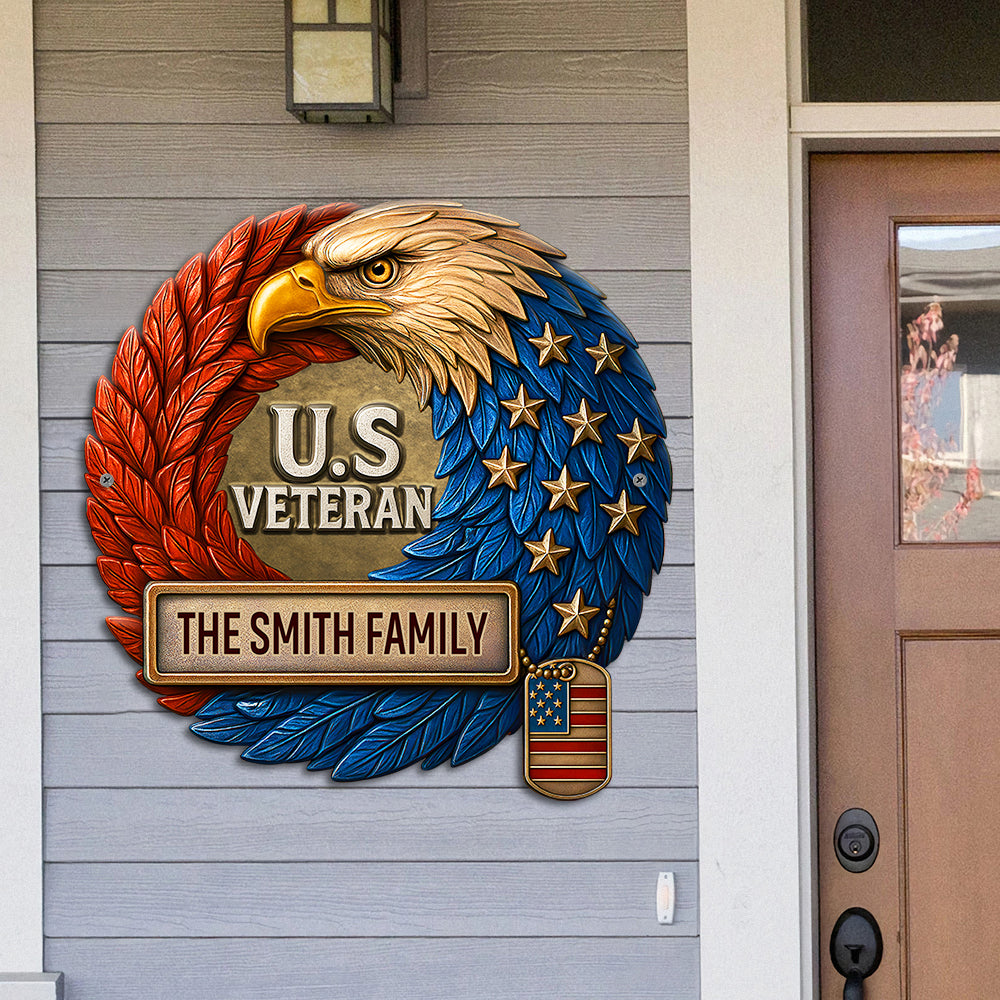 Celebrate Their Heroism - Personalized Veteran Family Metal Sign - Unique Gift for Any Family Metal Signs PopCulturePrints