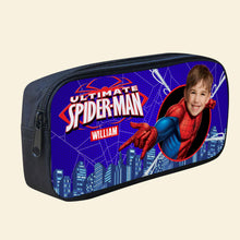 Load image into Gallery viewer, Personalized Spider Theme Pencil Case for Kids - Add Your Photo Pencil Case PopCulturePrints
