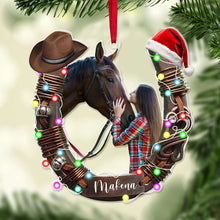 Load image into Gallery viewer, Personalized Horse Lover Christmas Ornament - Custom Photo &amp; Name Ornament PopCulturePrints
