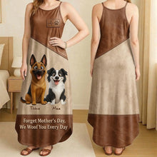 Load image into Gallery viewer, “Forget Mother's Day, We Woof You Every Day” - Personalized Dog Mom Suspender Maxi Dress - Custom Gifts for Moms, Grandma, Dog Lovers Dress PopCulturePrints
