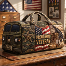 Load image into Gallery viewer, “Honor the Brave” - Military Quilted Duffle Bag - Personalized Gift for Veterans
